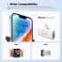 BOYA Omic-D Wireless Lavalier Microphone for iPhone MFi Certified, Noise Cancelling Lapel Mic Wireless with Magnetic Clip iPhone Microphone for Video Recording YouTube Vlog - White